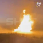 ابرقارچی انفجار در پی روز سانحه در خط لوله گاز روسیه