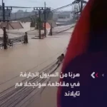 نجات از سیل با کمک کابلهای برق در تایلند نجات از سیل با کمک کابلهای برق در تایلند