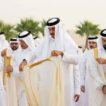 شرکت امیر قطر در نماز باران