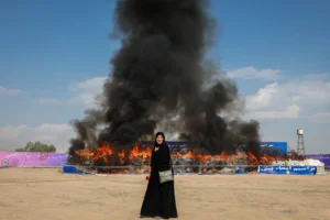 تصاویر؛ امحای ۲۰ تن مواد مخدر در کهریزک