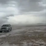 بارش باورنکردنی برف در قطر