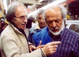 «بهروز وثوقی و ایرج قادری» در پشت صحنه فیلم بت در سال 55