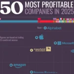 ۵۰ شرکت سودآور جهان در سال ۲۰۲۵ بر اساس درآمد خالص ۱۲ ماهه + اینفوگرافی