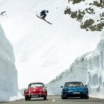 تصاویر؛ پرش دیوانه‌وار قهرمان اسکی از روی پورشه